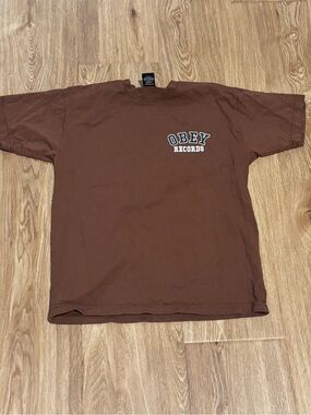 OBEY Brown Logo T-Shirt Men’s Small